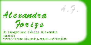 alexandra forizs business card